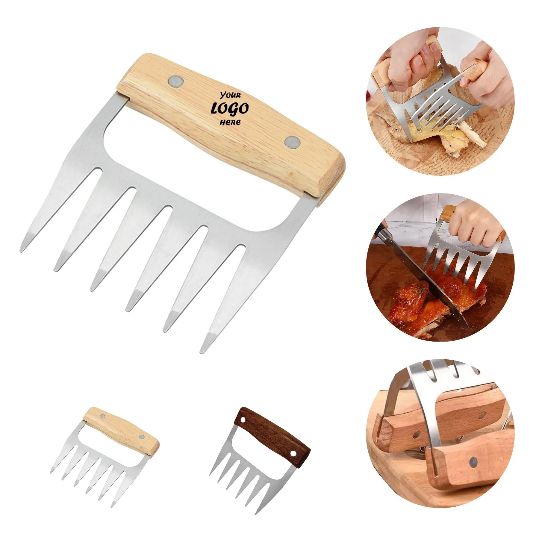 Stainless BBQ Meat Shredder Claws With Wood Handles