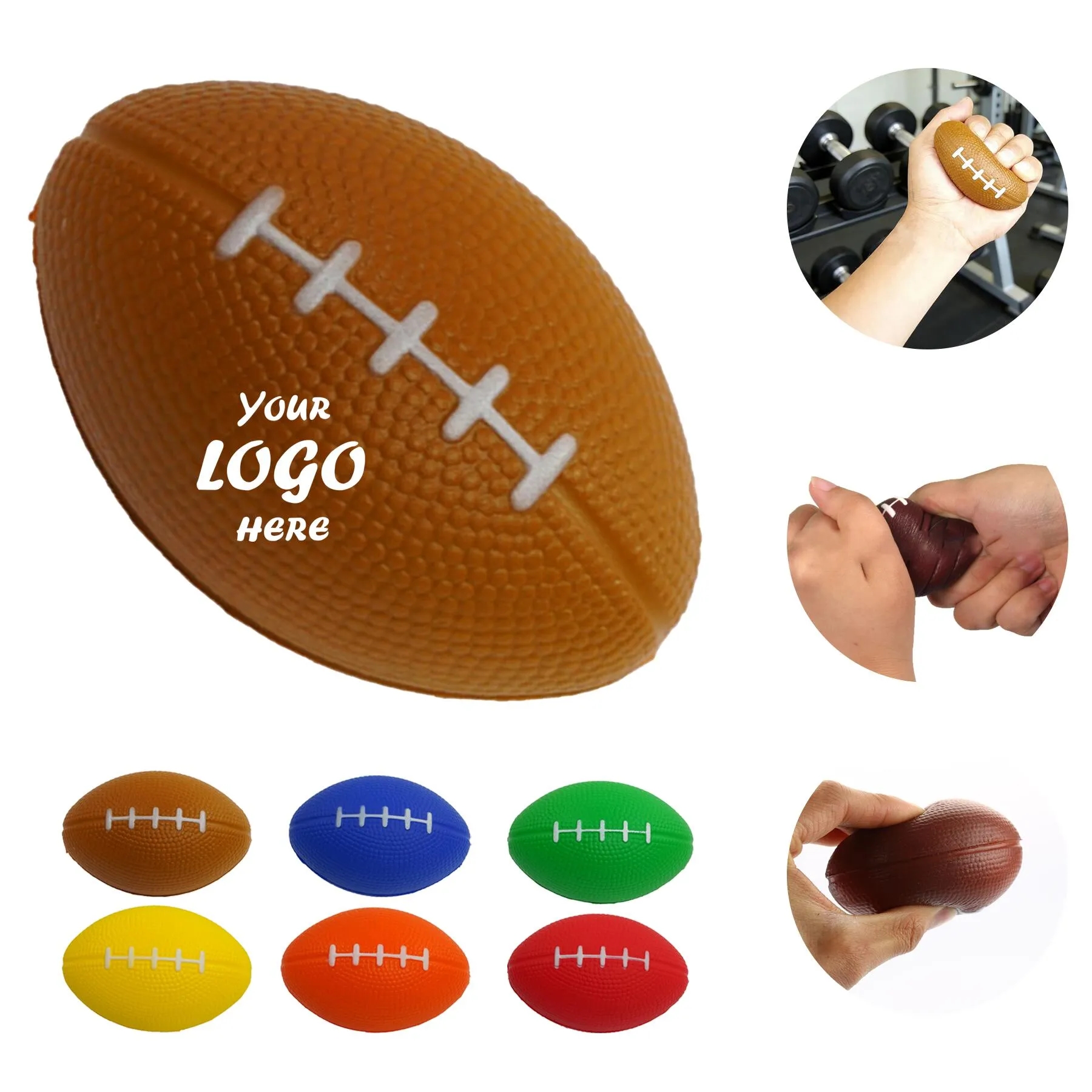 Football Shaped Polyurethane Stress Ball For Game Day