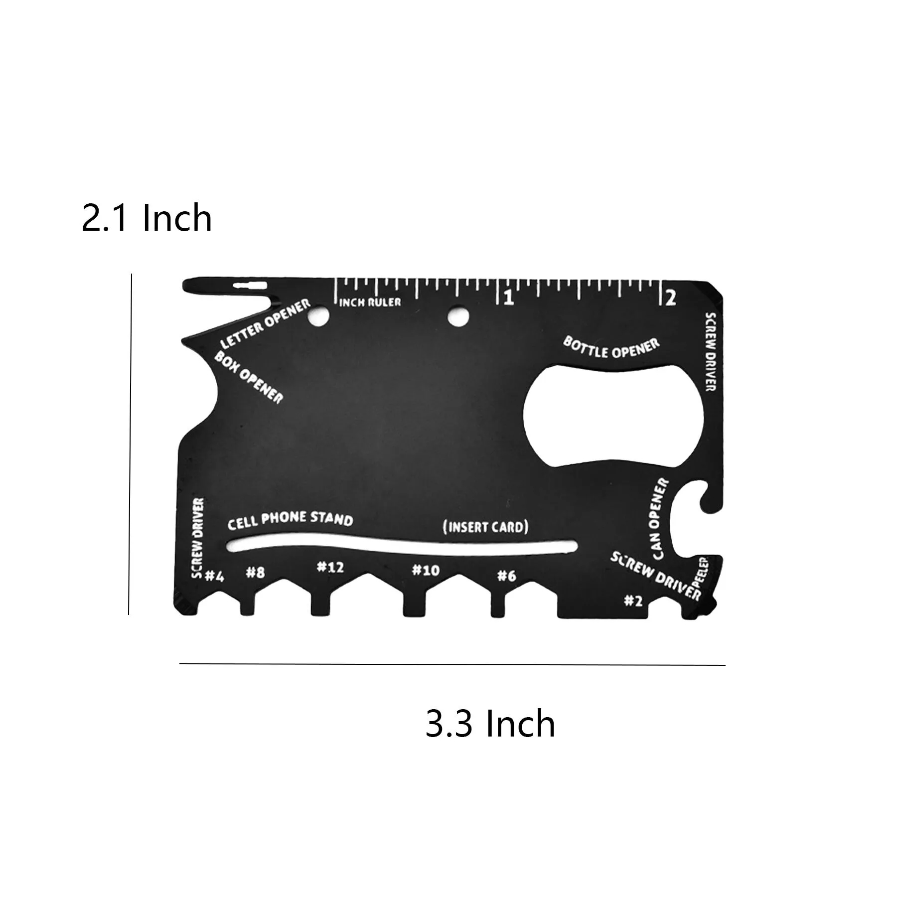 Stainless Steel Wallet Multitool Ruler Bottle Opener - Image 2