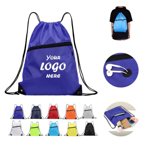 Drawstring Bag With Zipper Pocket