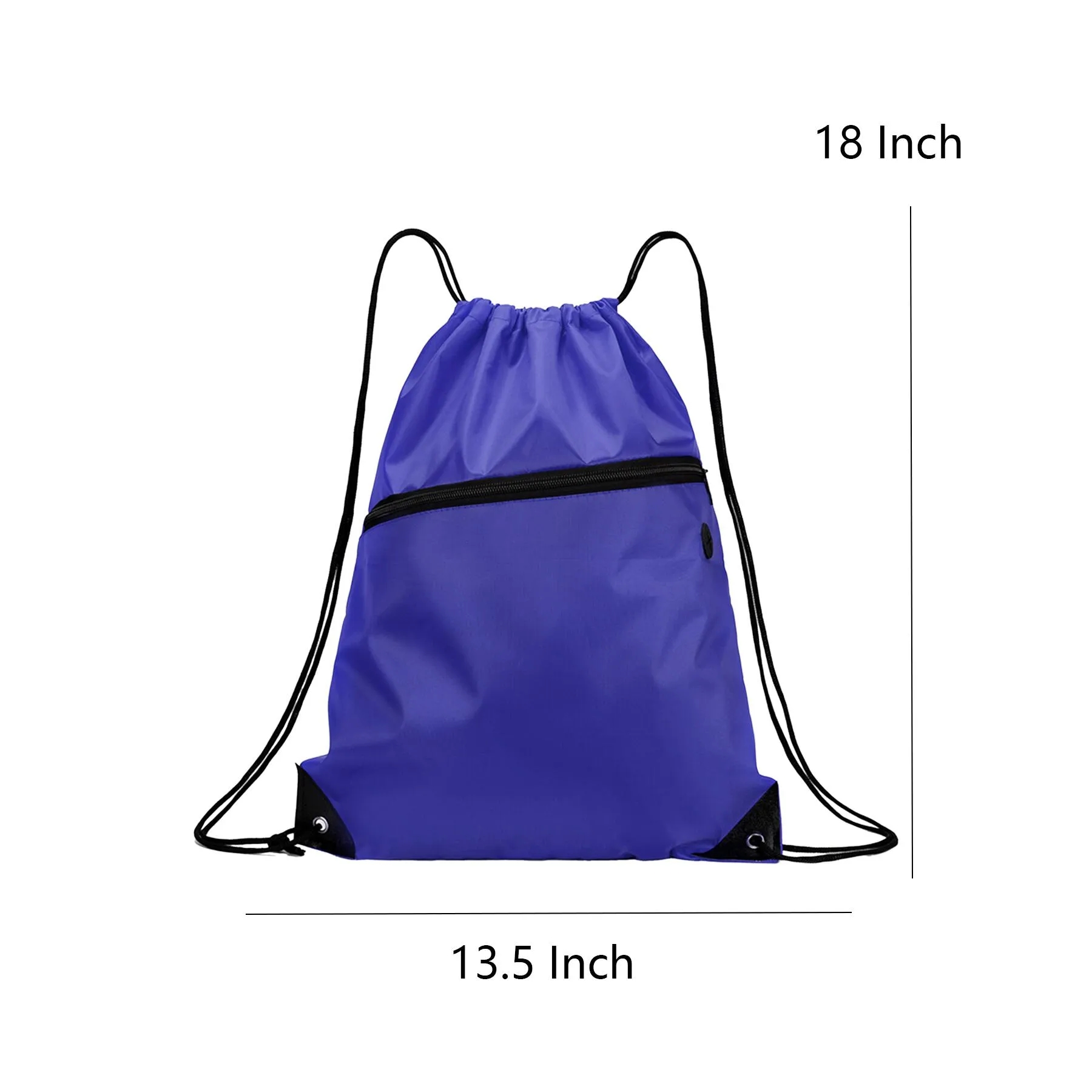 Drawstring Bag With Zipper Pocket - Image 2