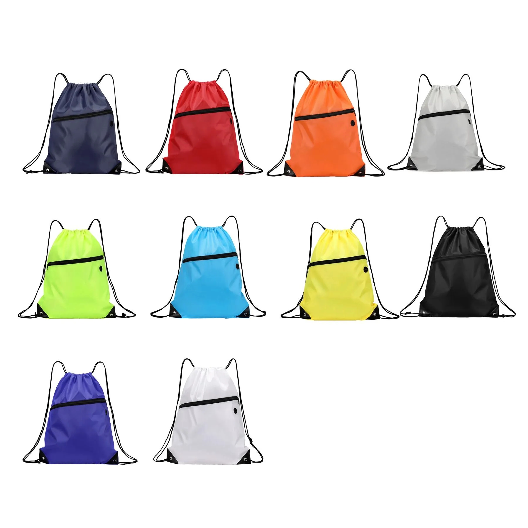 Drawstring Bag With Zipper Pocket - Image 3