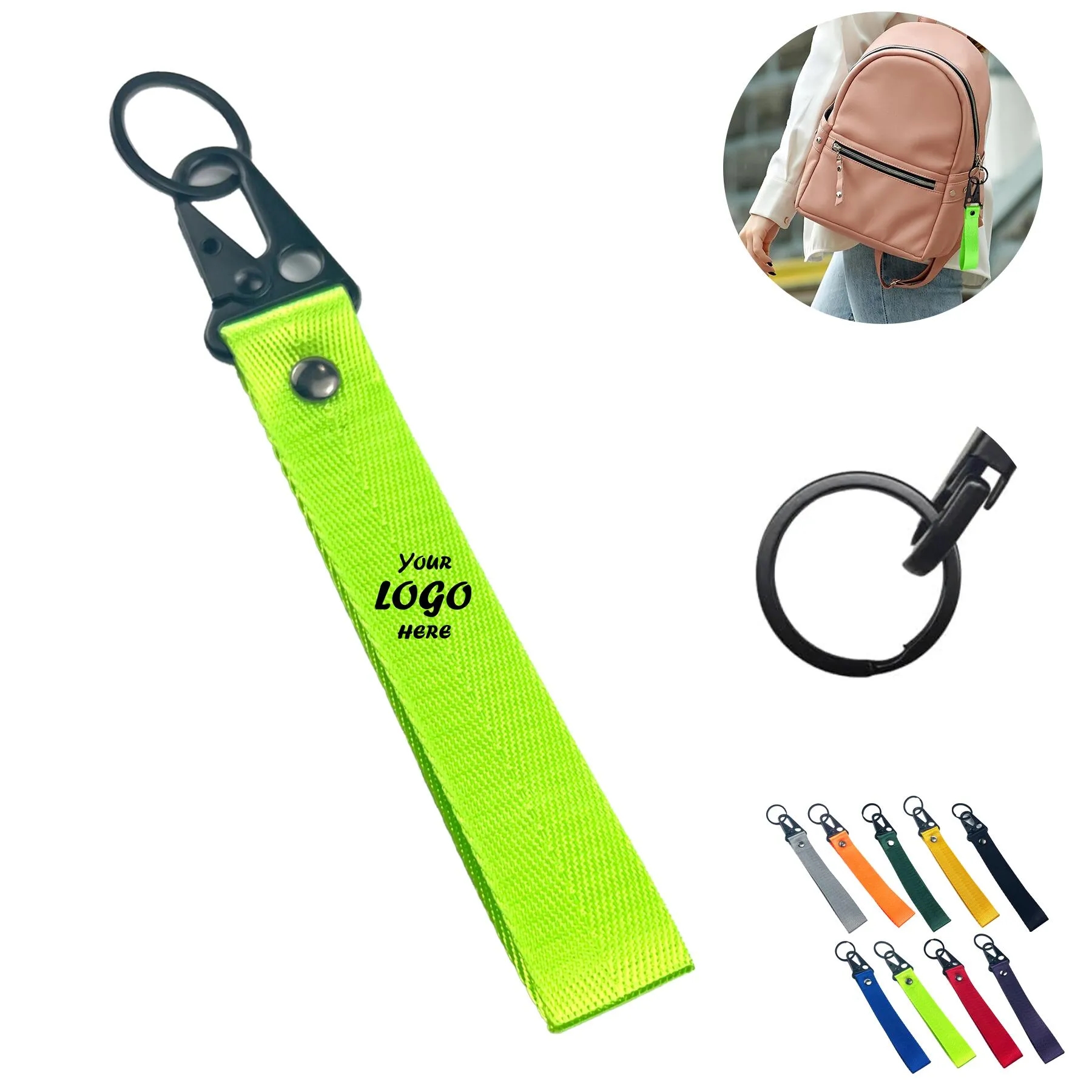 Nylon Wrist Keychain With Eagle Buckle