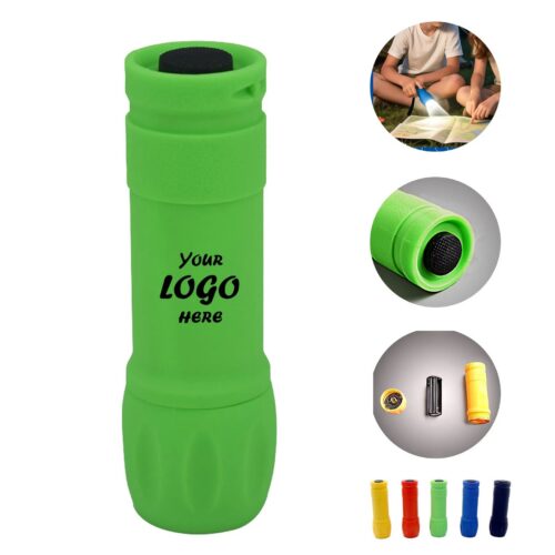 Rubberized LED Flashlight With Wrist Strap