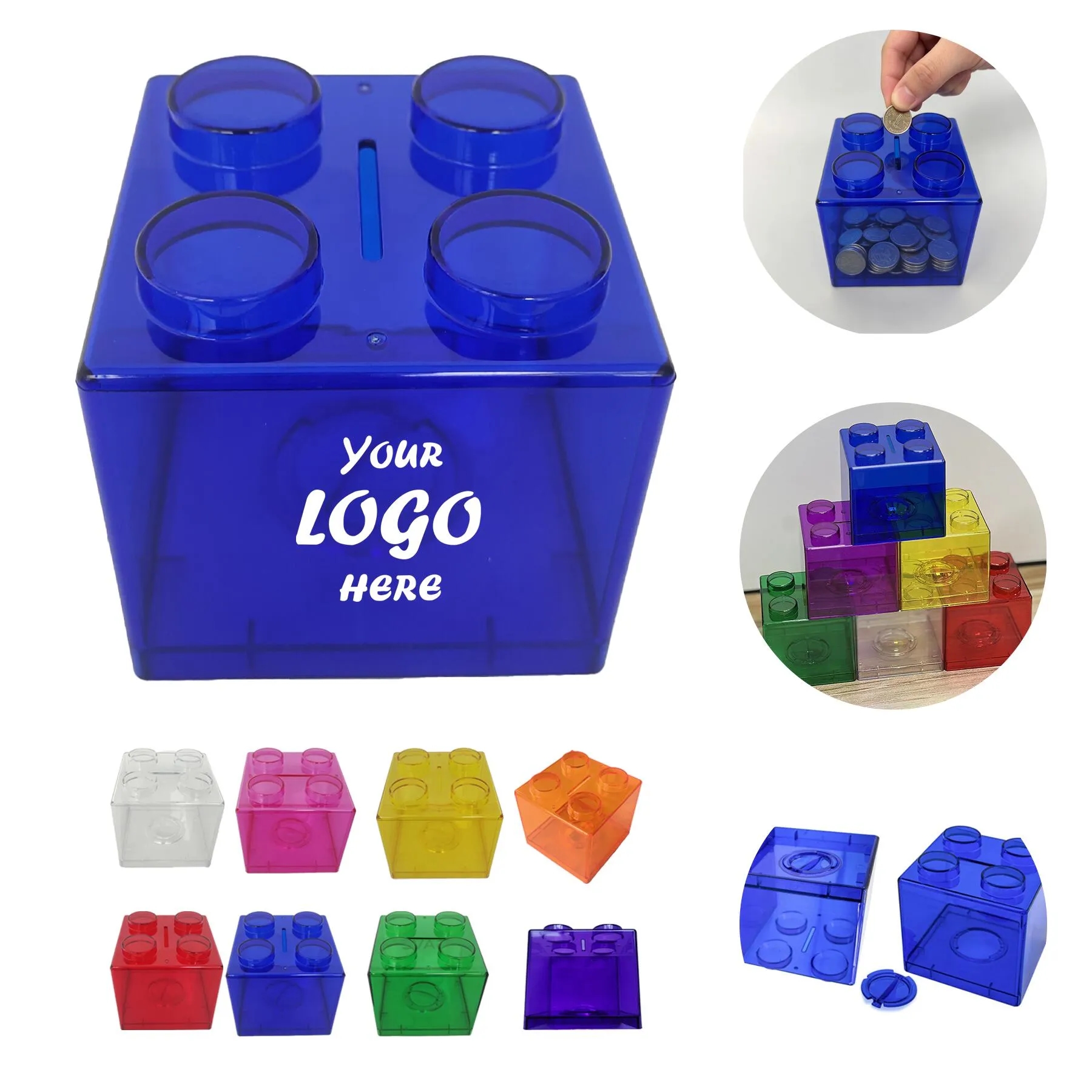 Stackable Transparent Block Acrylic Money Box