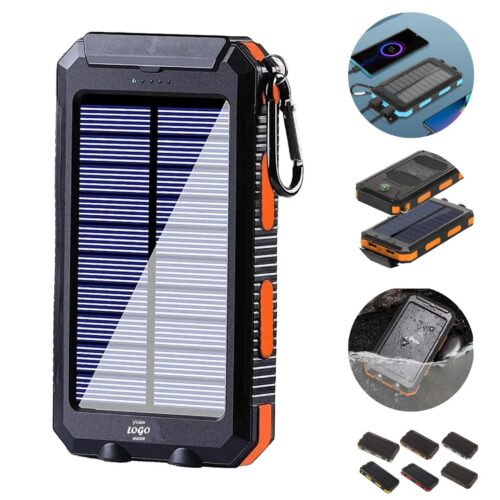 Waterproof 10000mAh Solar Power Bank With Compass And Light