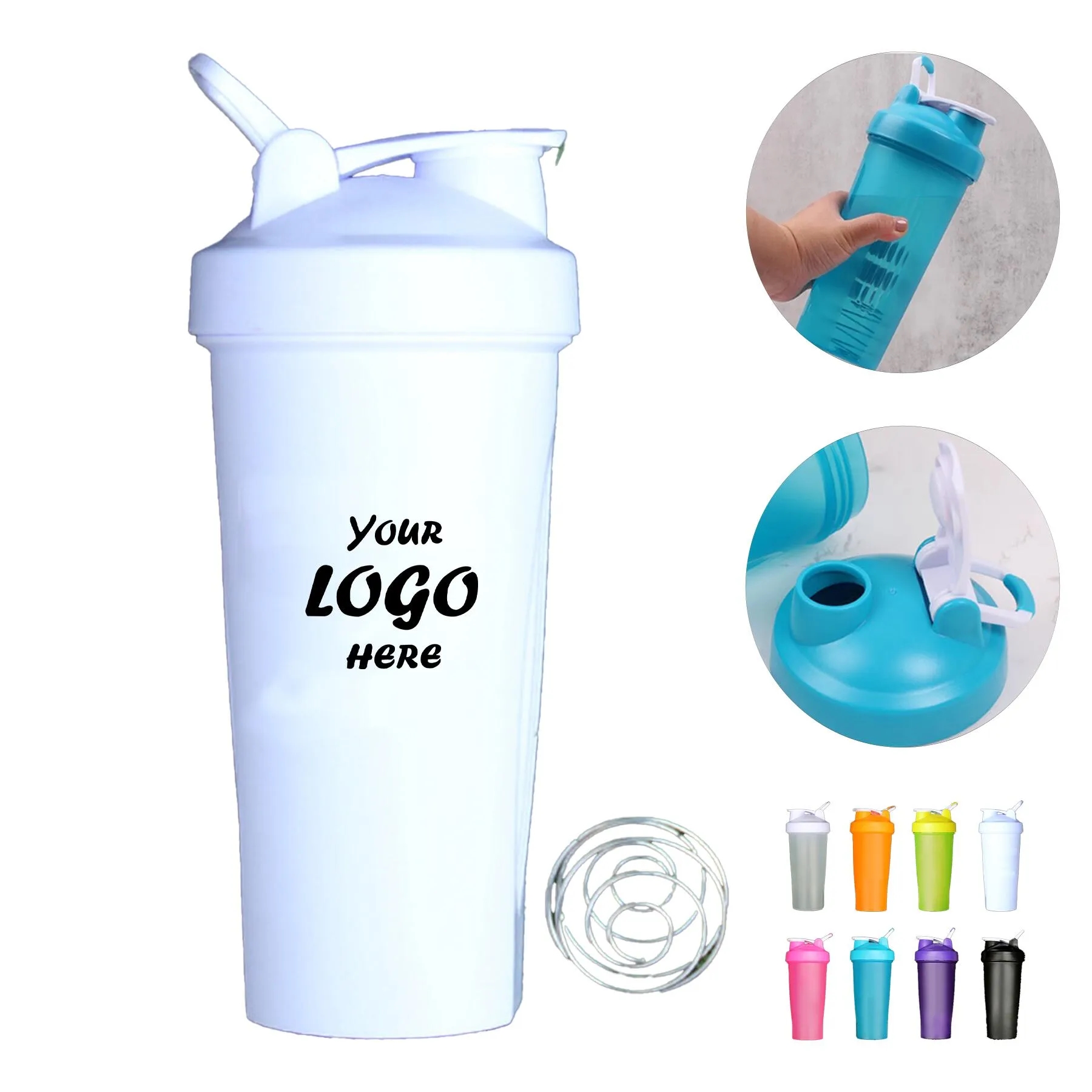 20 Oz Shaker Bottle With Whisk For Gym Drinks