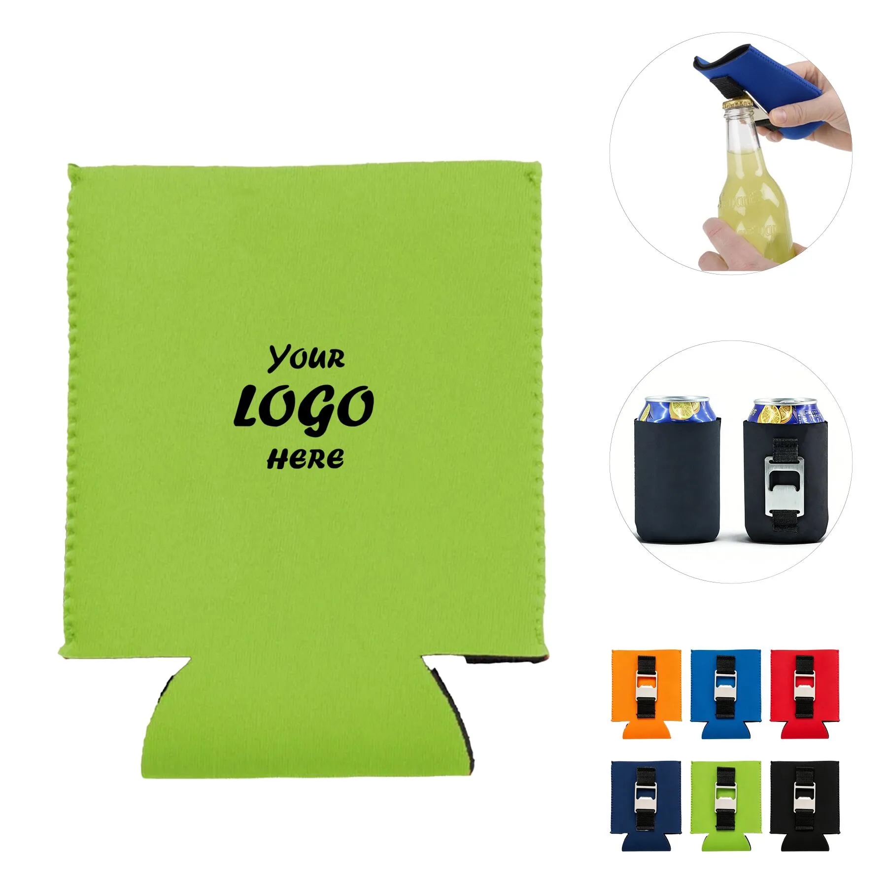 Anti Slip Neoprene Bottle Sleeve With Built In Opener