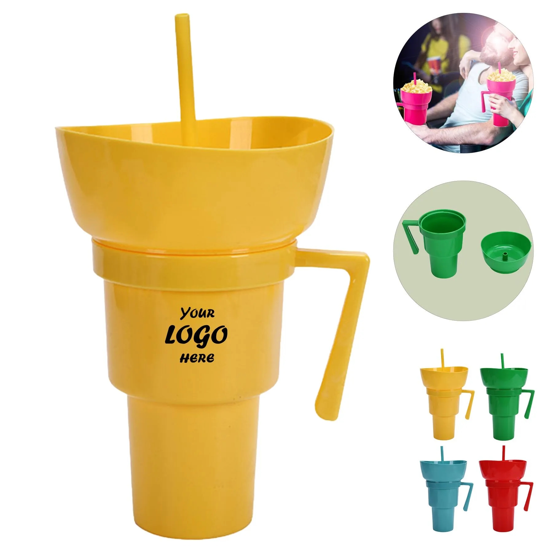 Two In One Popcorn And Drink Cup For Movie Snacks