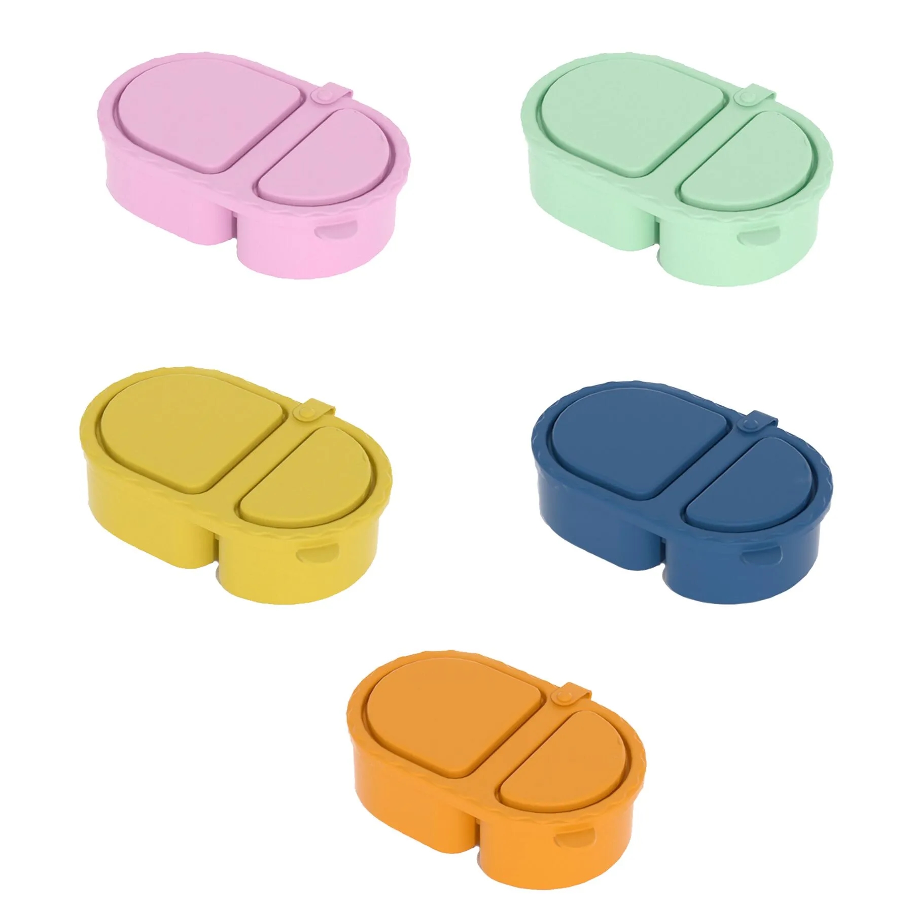 Double Compartment Silicone Snack Container With Lids - Image 3