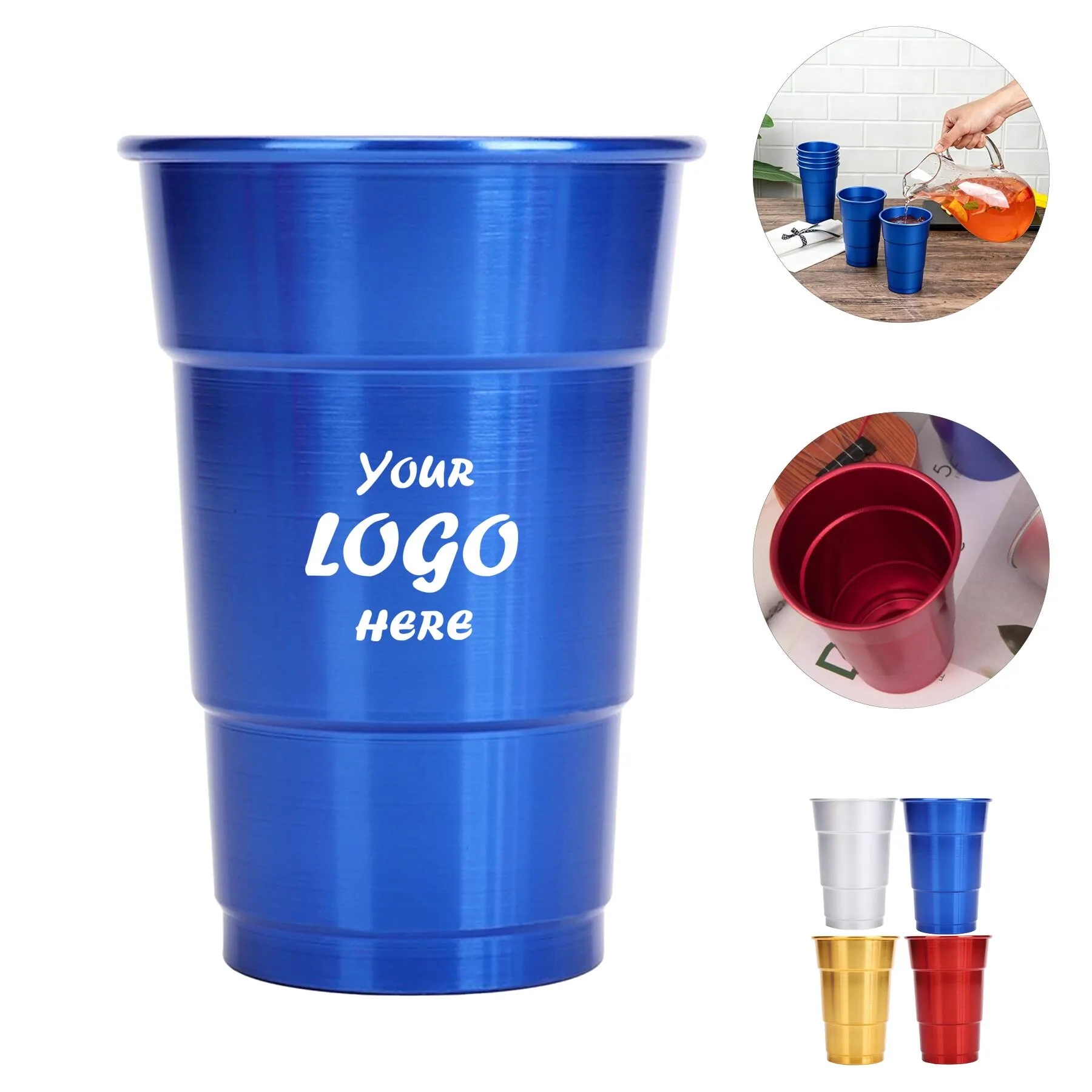Reusable 16 Oz Aluminum Tumbler Cup For Cold Drinks