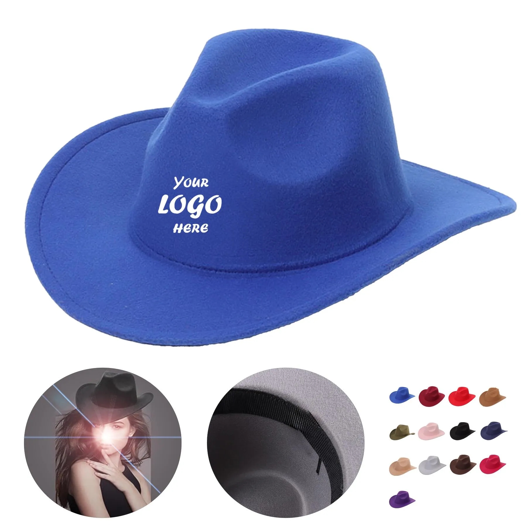 Classic Felt Cowboy Hat For Western Costume Parties