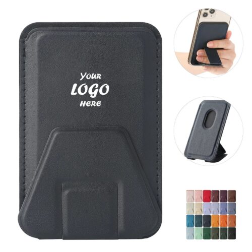 Magnetic Folding PU Phone Stand With Adjustable Grip