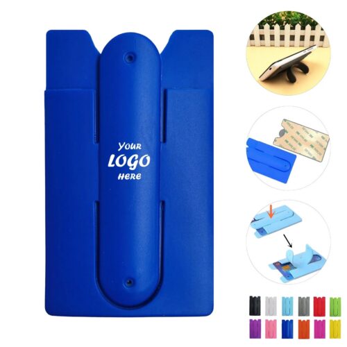 Reusable Silicone Phone Card Holder Stand With Cable Wrap