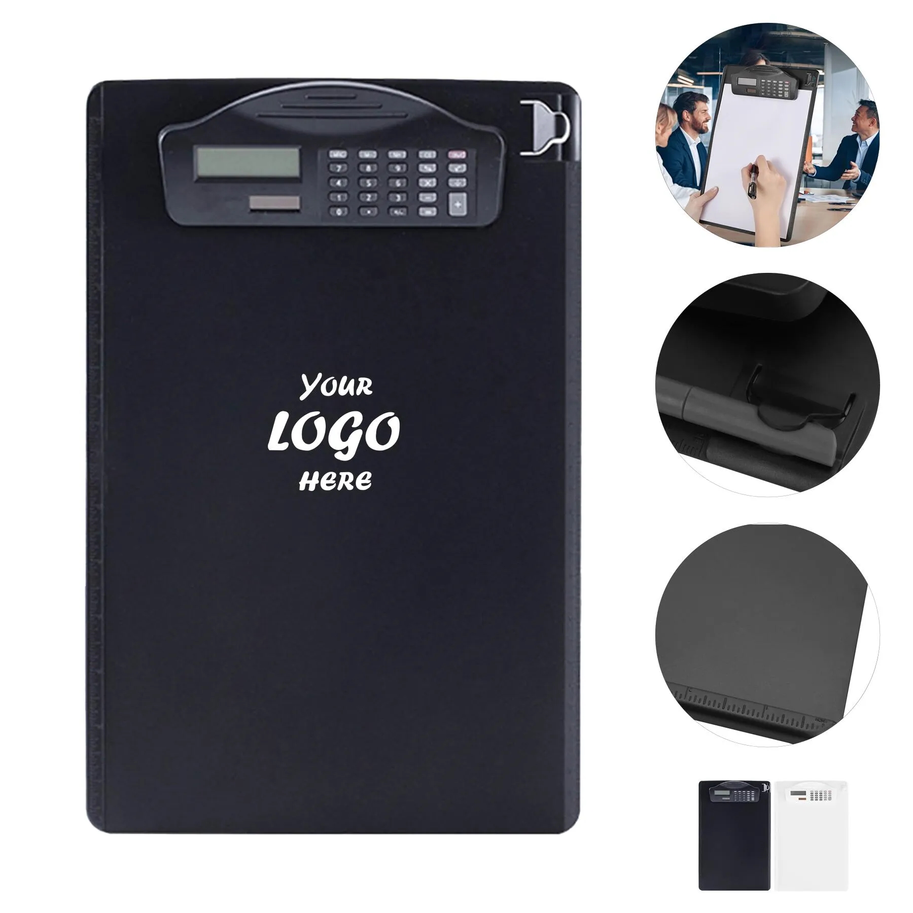 PP Plastic Clipboard With Built-In Calculator Clip
