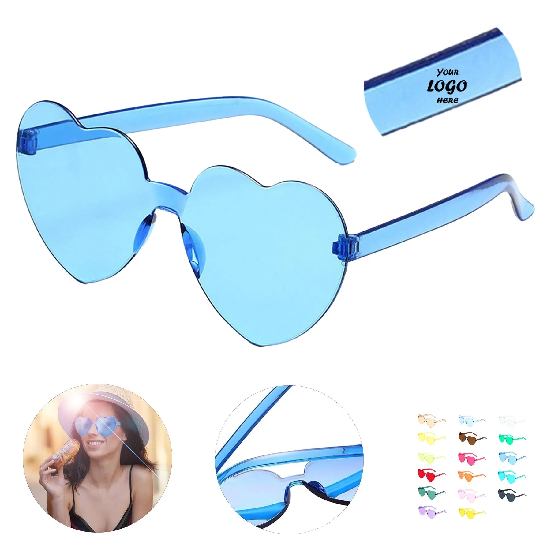 Colorful Heart Shaped Sunglasses For Party Outfits