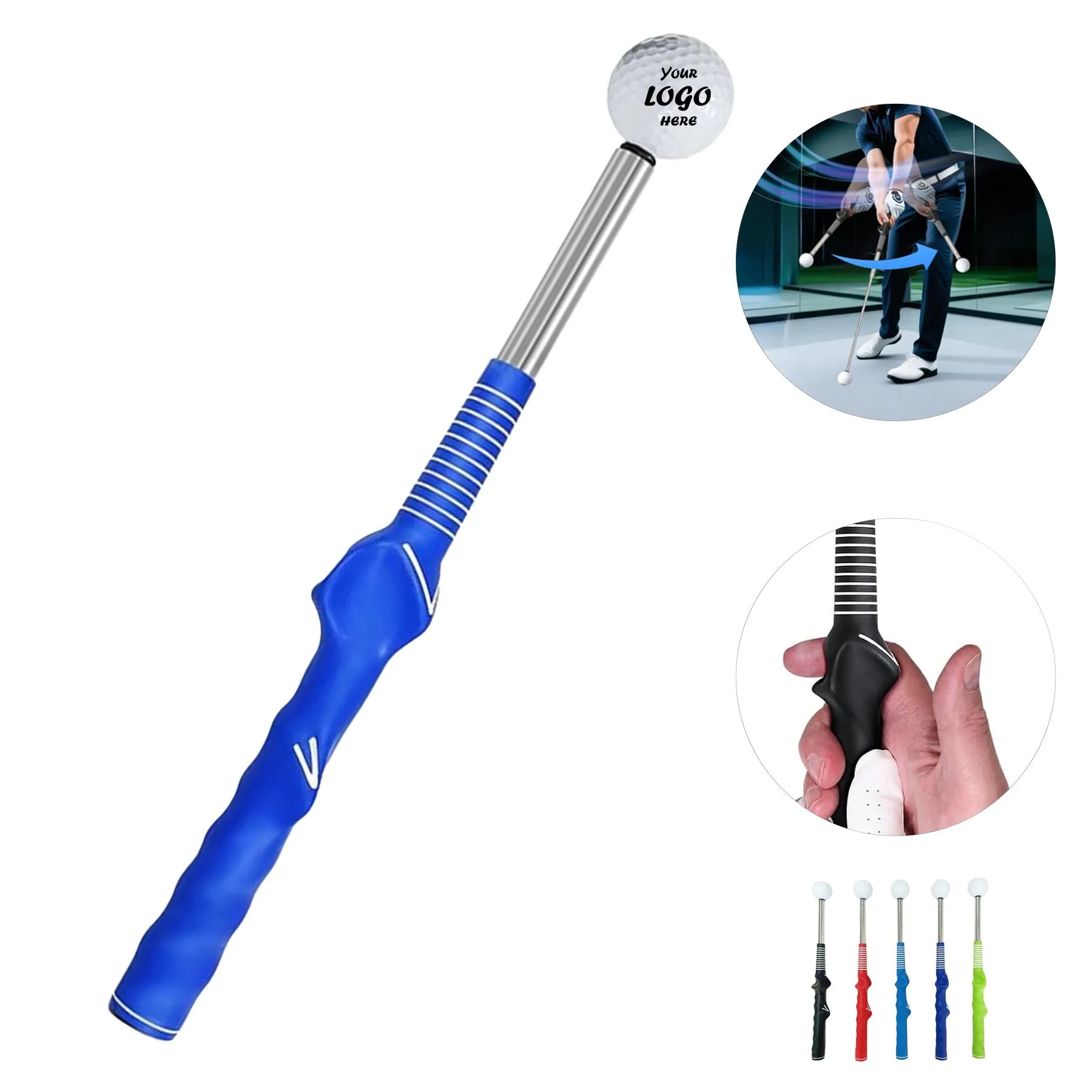 Retractable Golf Swing Trainer With Non Slip Rubber Grip