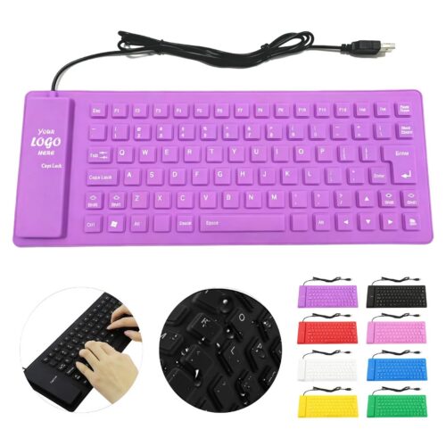 Roll Up Silicone Silent Keyboard For Computer Desks
