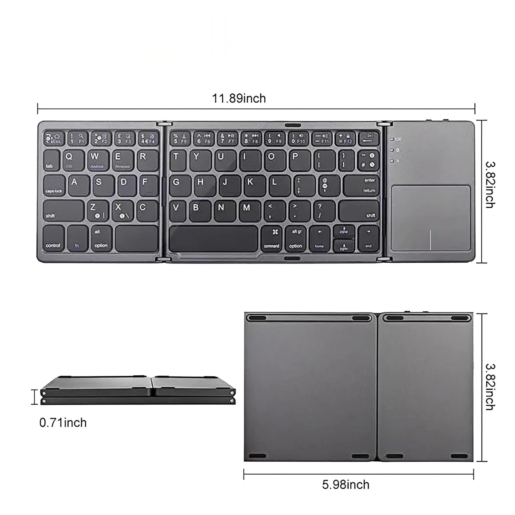 Foldable Bluetooth Keyboard with Touchpad - Image 2