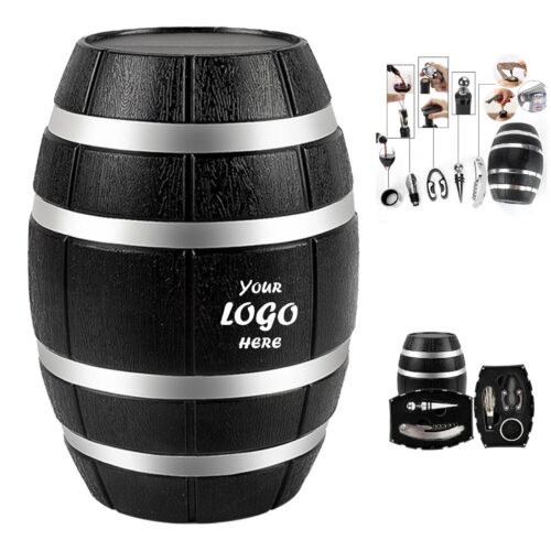 Barrel Shaped Wine Accessory Gift Set For Entertaining