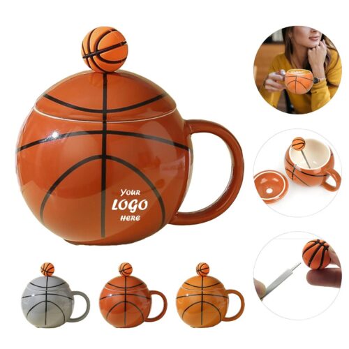 Basketball Ceramic Coffee Mug With Gift Box And Spoon