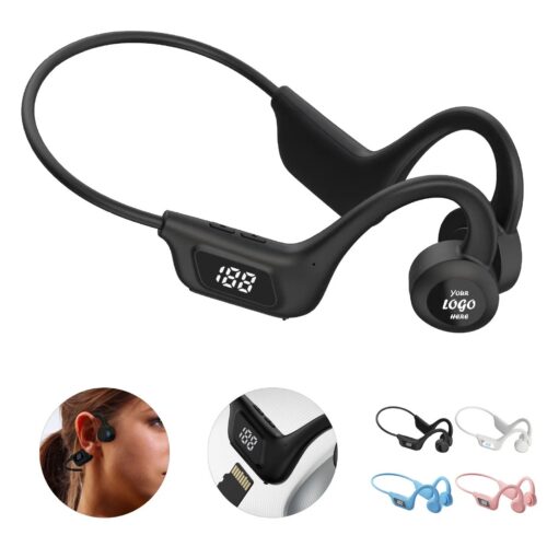Open Ear Bluetooth Headphones With LED Battery Display