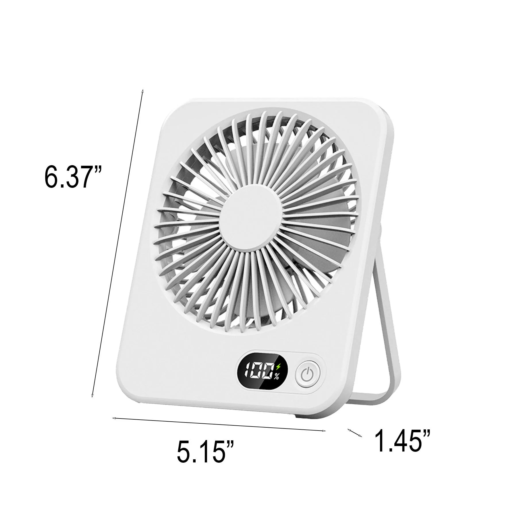 Foldable Five Speed Rechargeable Desktop Travel Fan - Image 2