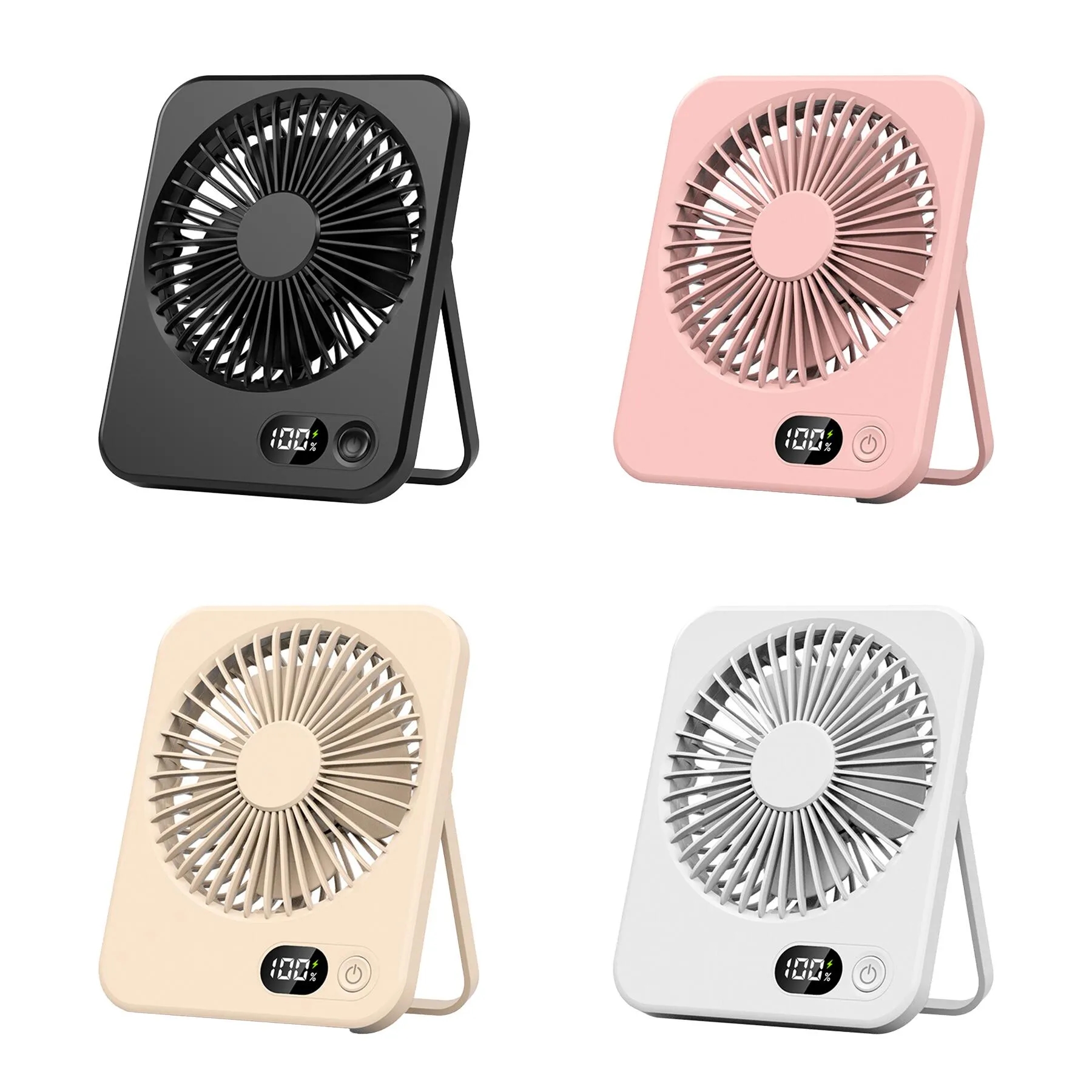 Foldable Five Speed Rechargeable Desktop Travel Fan - Image 3
