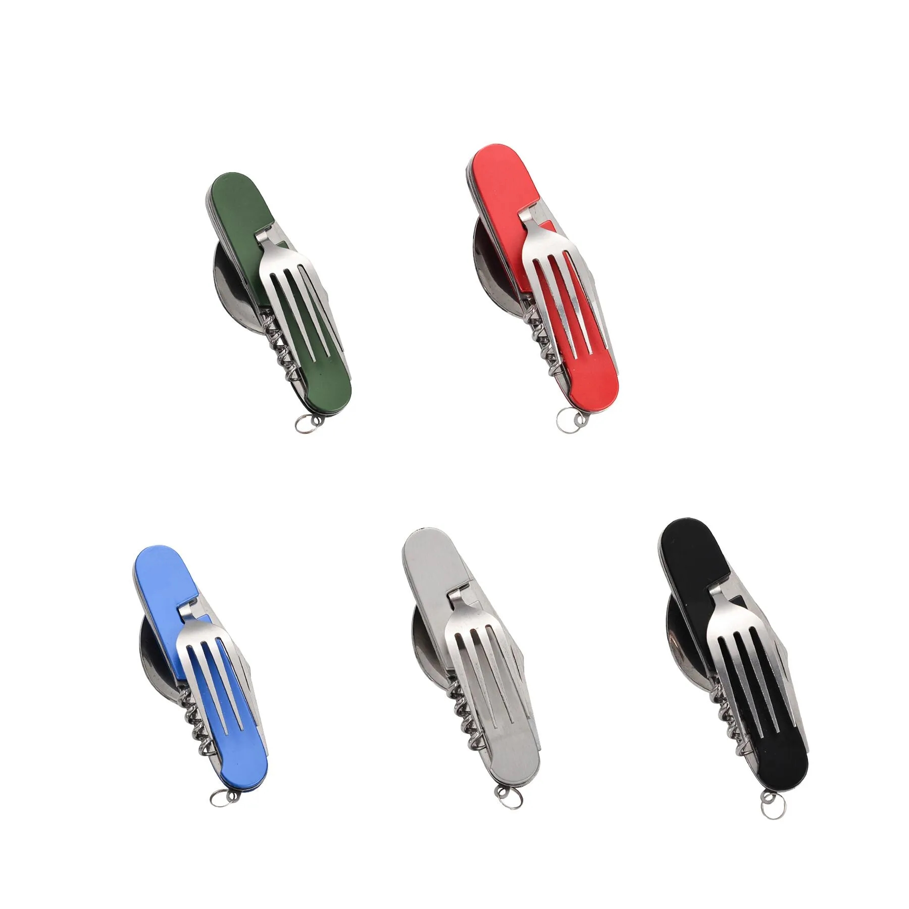 Portable Foldable Stainless Steel Cutlery Set With Opener - Image 3
