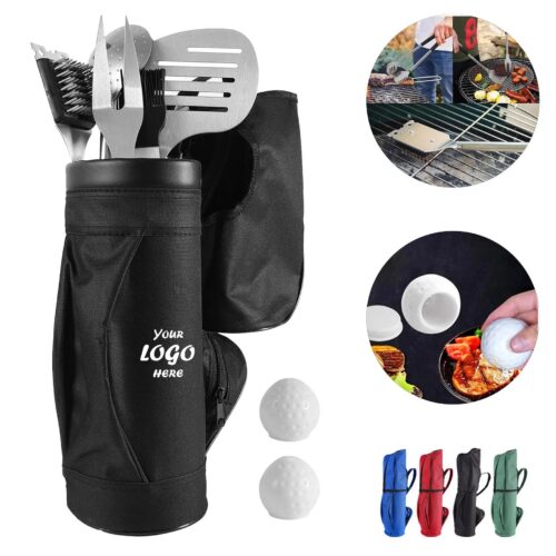 Golf Club Style Stainless BBQ Tool Set With Carry Case