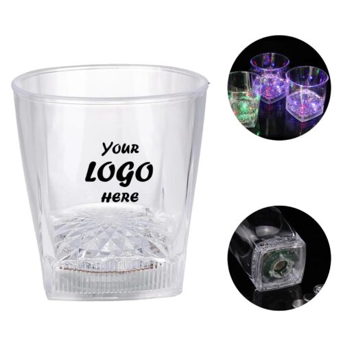 Square Bottom 10 Oz LED Lighted Rocks Glass Cup Set