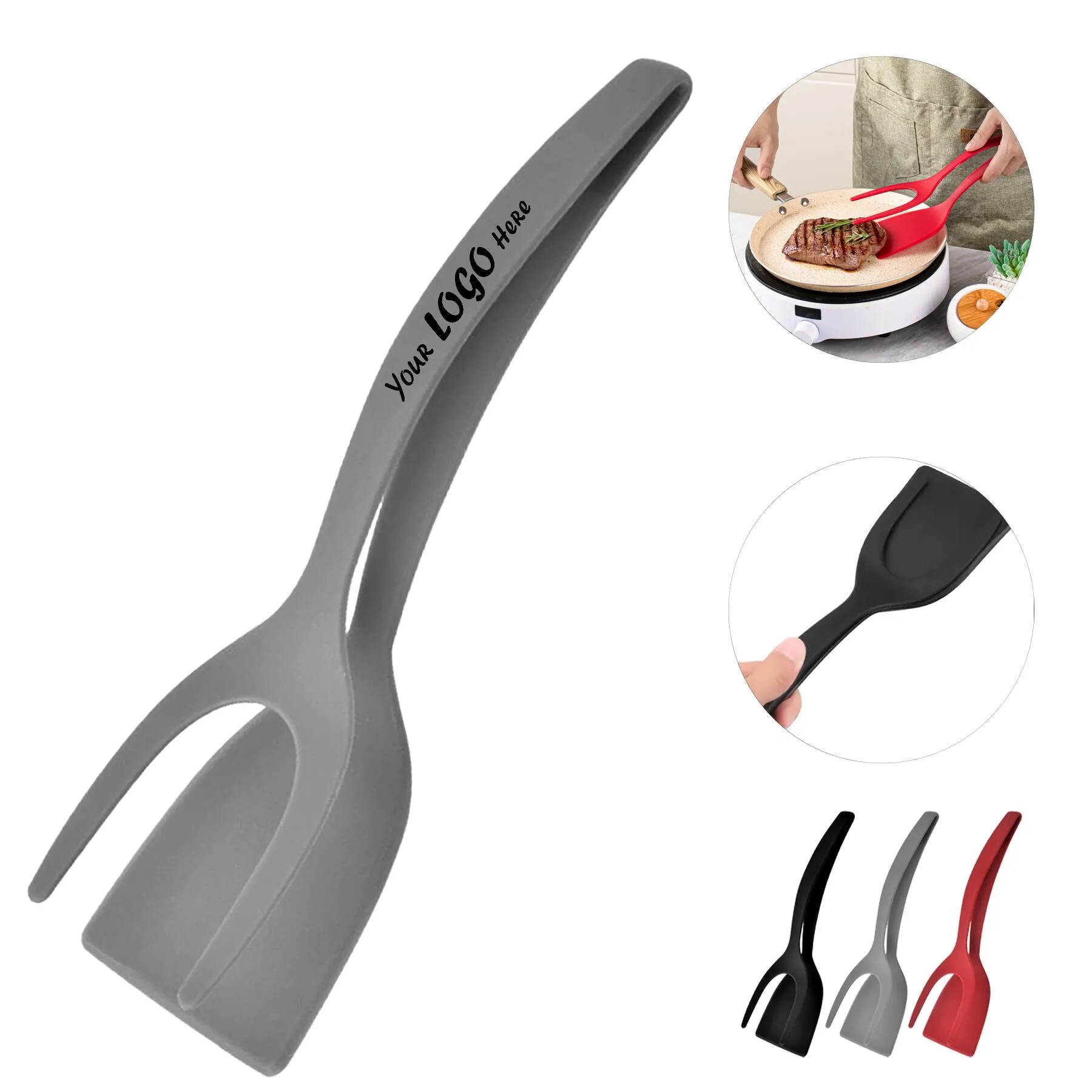 Heat Resistant Silicone Spatula Tong For Daily Cooking