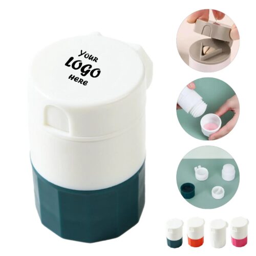 Portable 4 In 1 Pill Crusher Cutter And Storage Cup