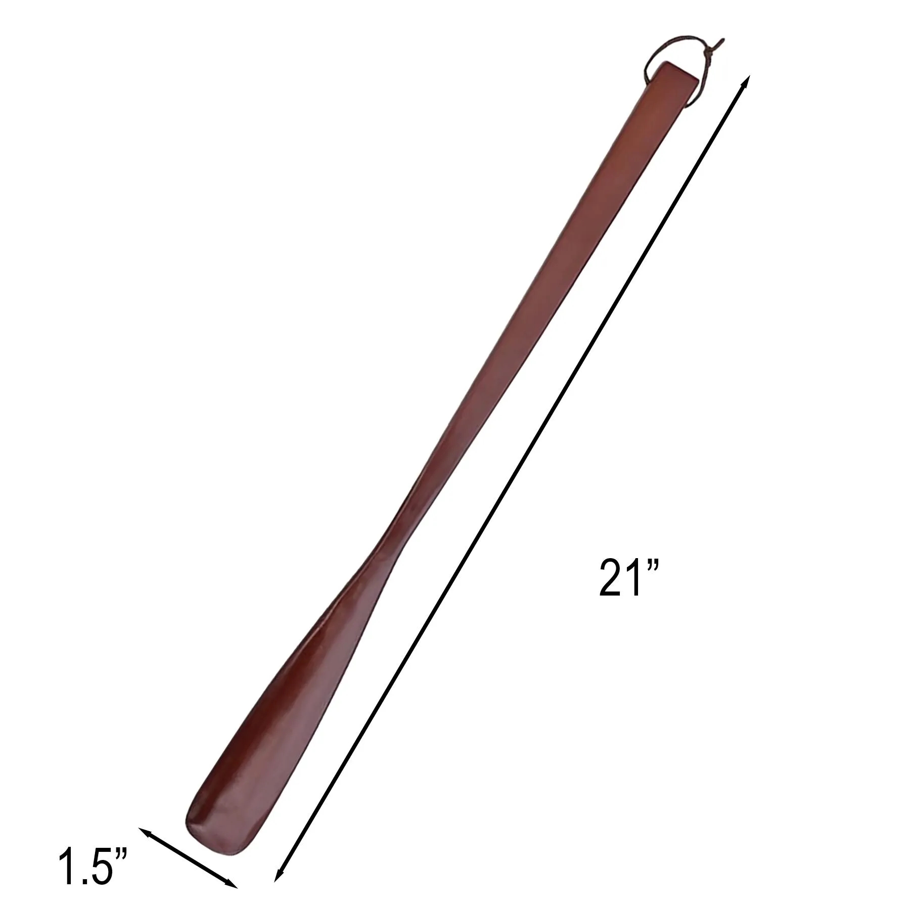 Long Handle Wooden Shoe Horn With Hanging Storage Rope - Image 2