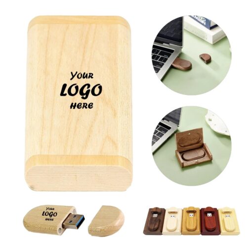 Wooden USB Flash Drive With Box For Business Files