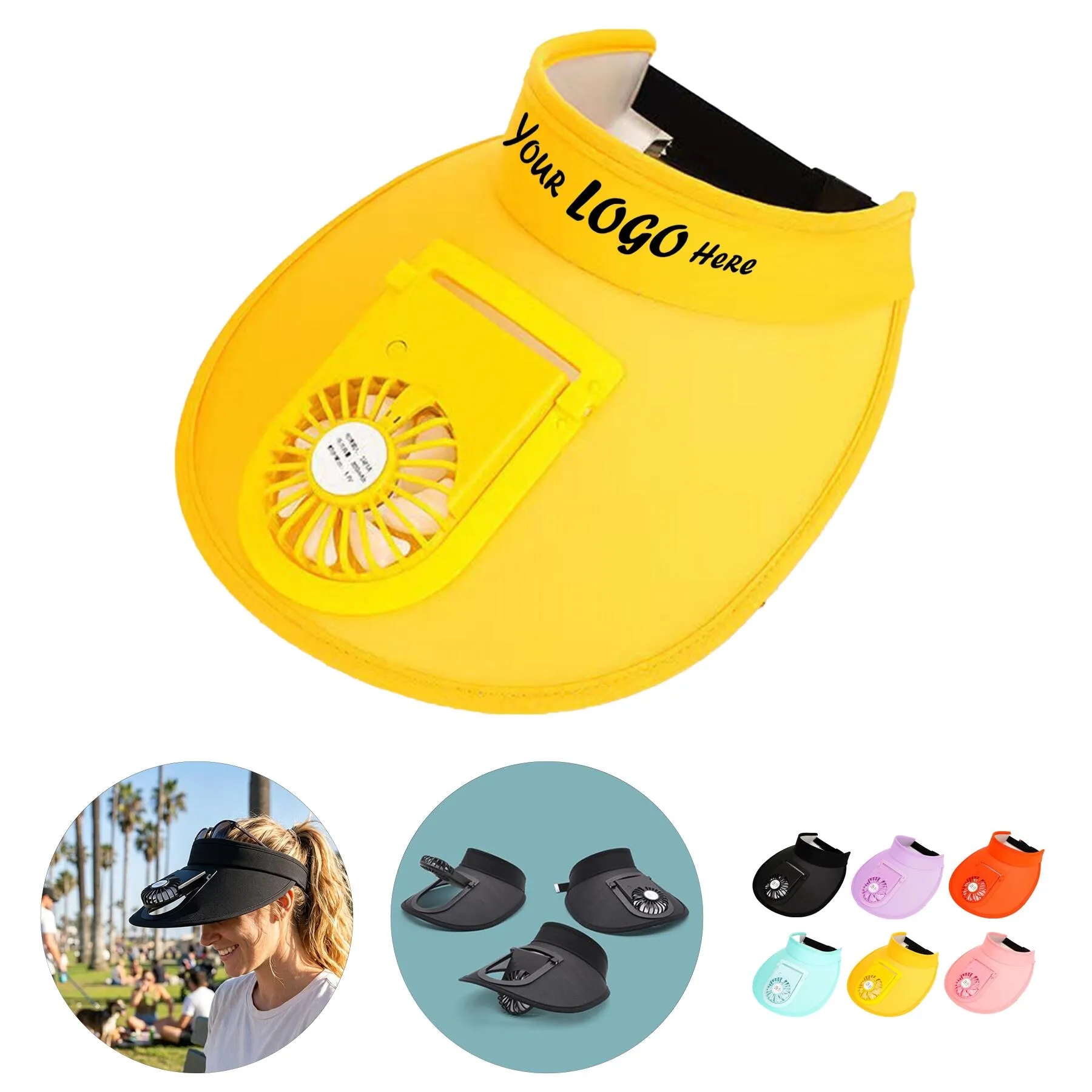 Wide Brim Outdoor Sun Hat With Built In Cooling Fan