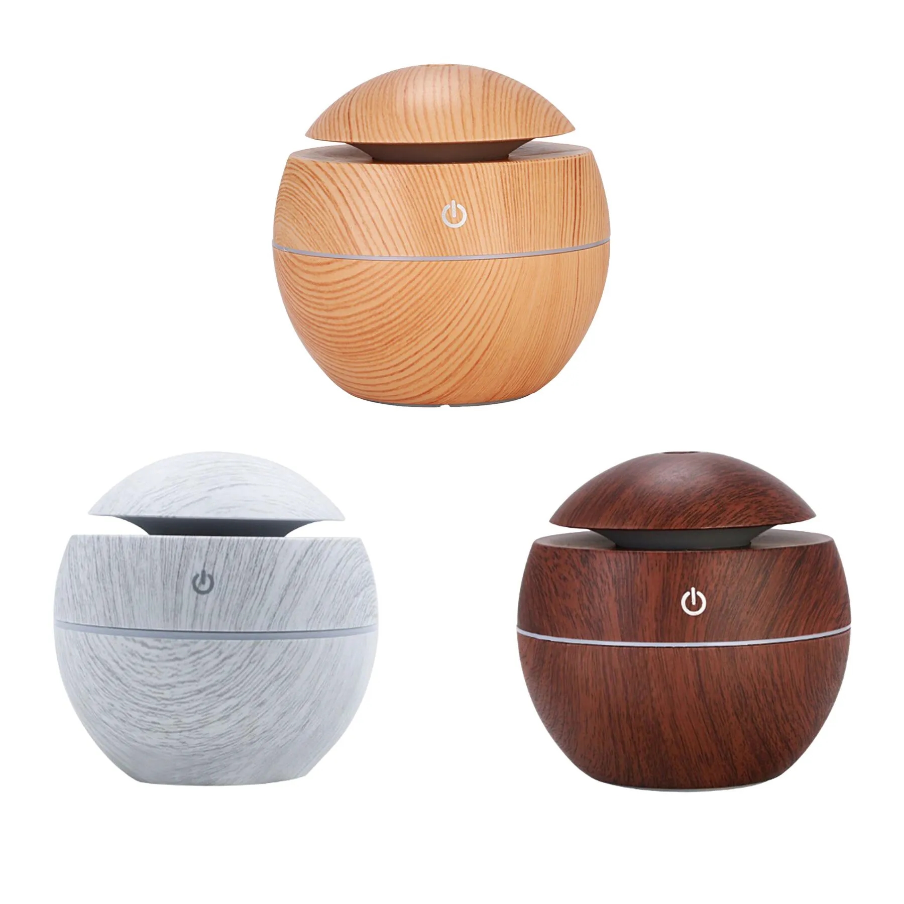 Mini Wood Grain LED Humidifier With 200 ML Water Tank - Image 3