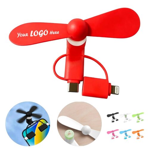 3 In 1 Mini Phone Cooling Fan With Soft Rubber Blades