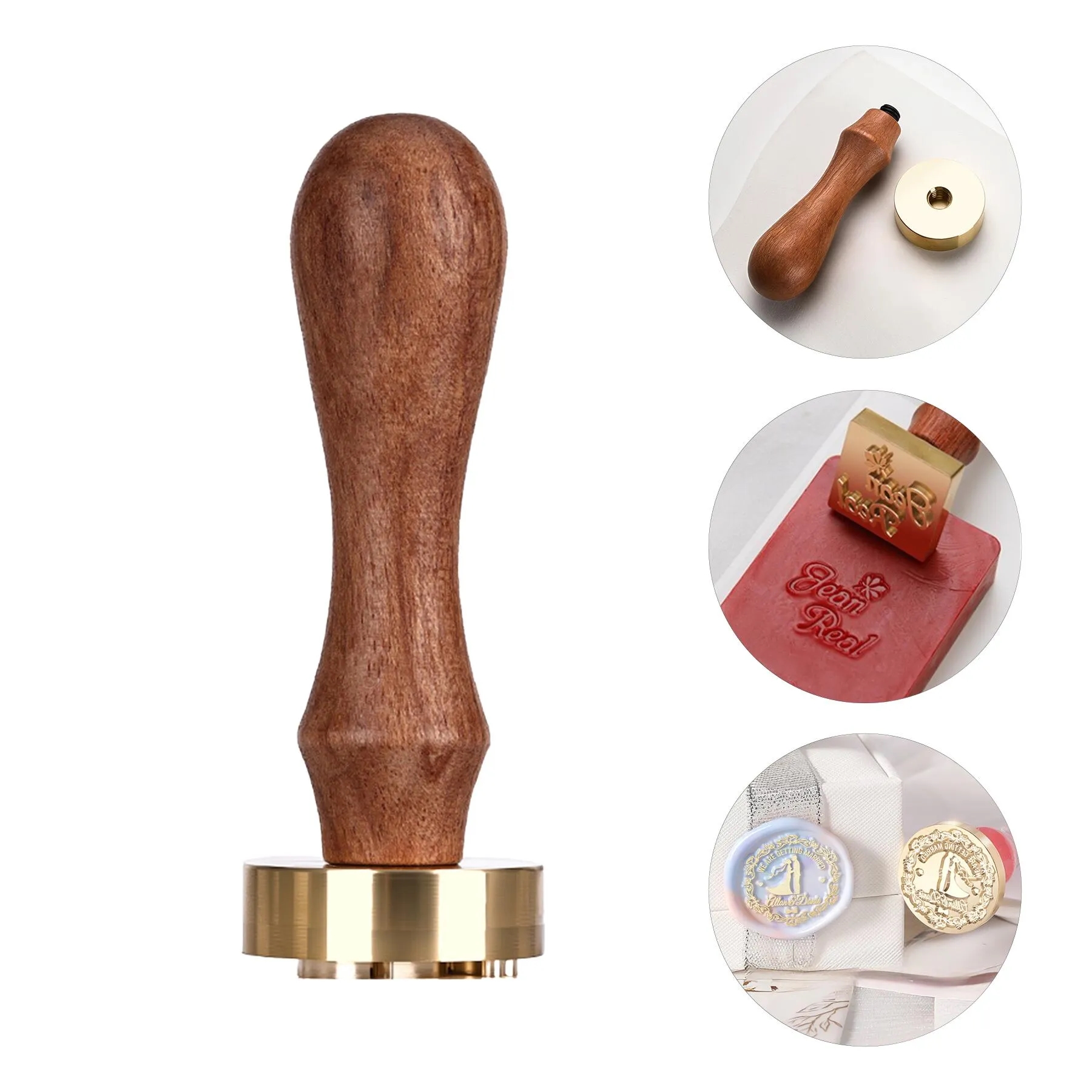 Brass And Wood Ice Stamp For Cocktail Drink Decoration