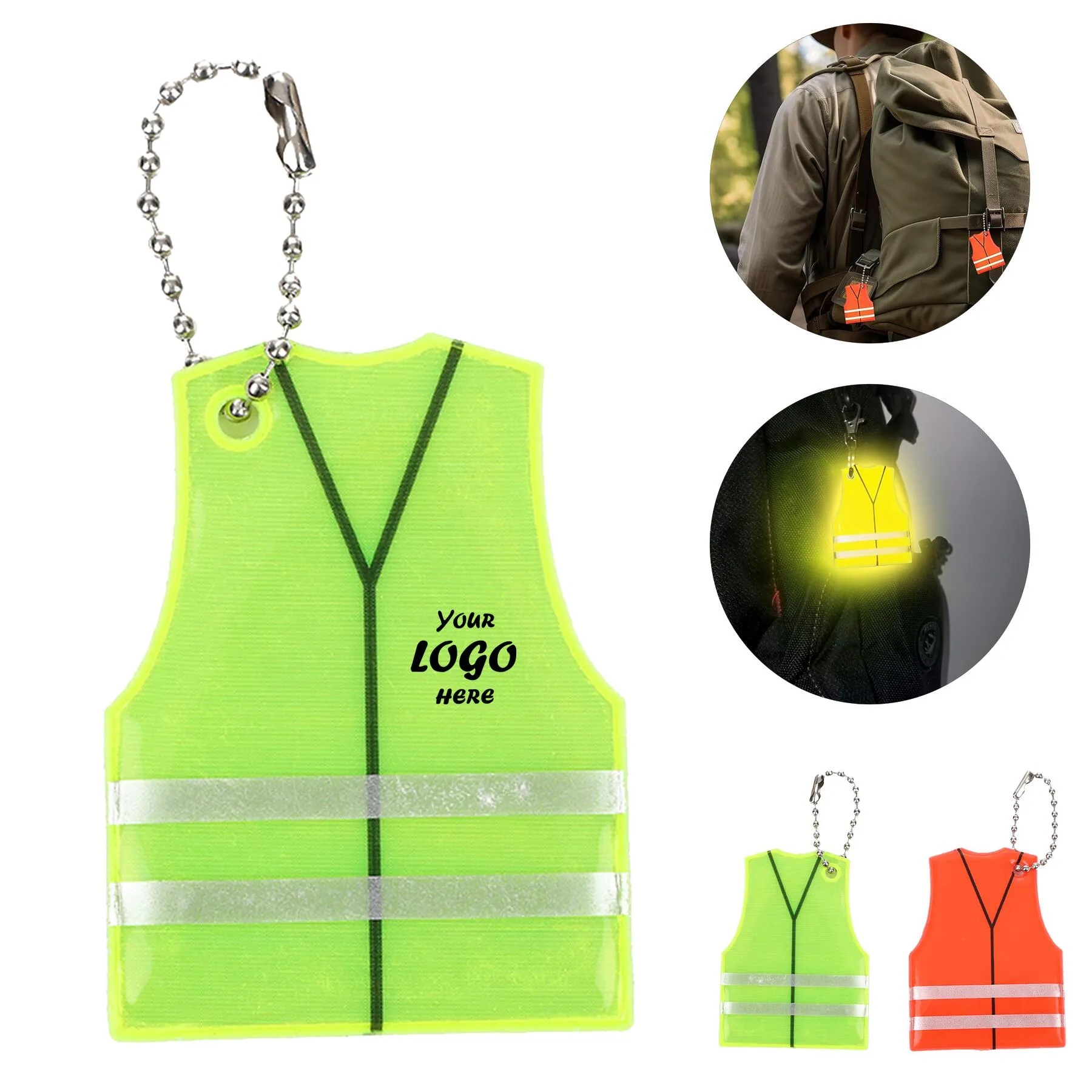Reflective Safety Key Chain Pendant For Outdoor Visibility