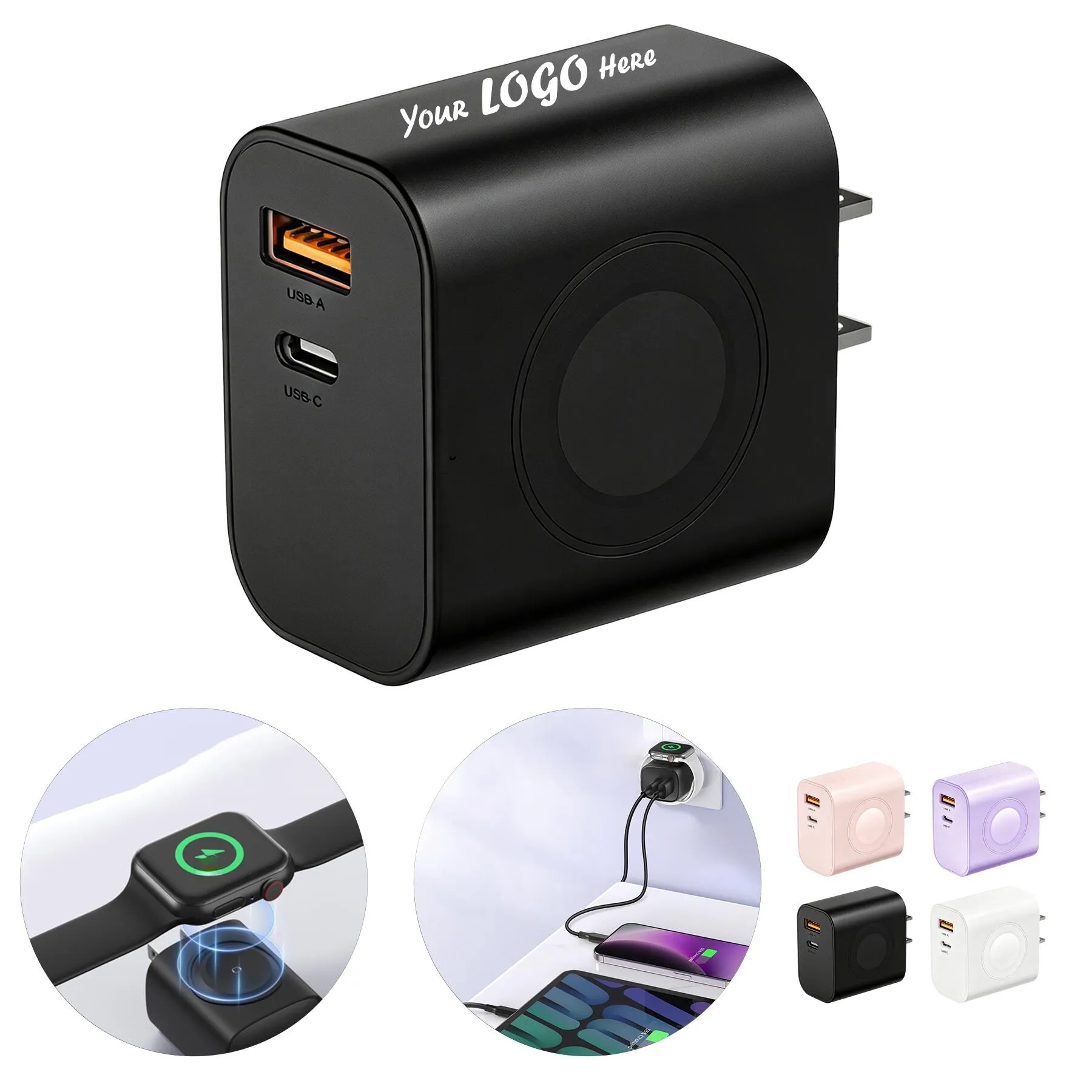 3 In 1 Wireless Charging Adapter With USB C Cable Kit