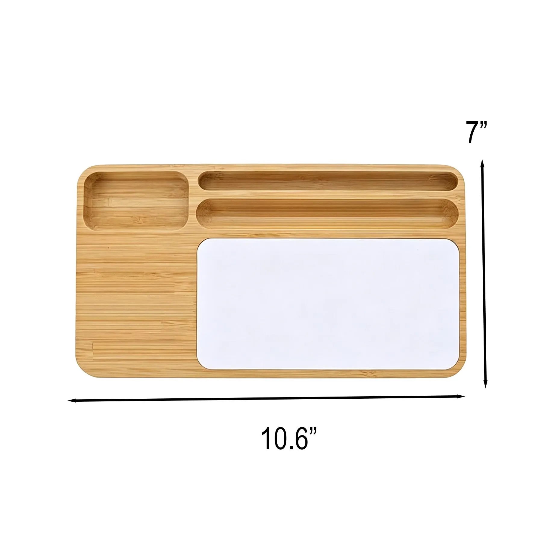 Bamboo 10W Wireless Charging Desk Organizer With Memo Pad - Image 2