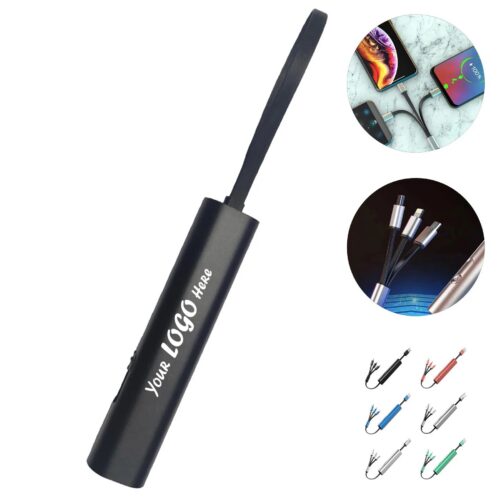 Retractable 3 In 1 Metal Charging Cable For Travel