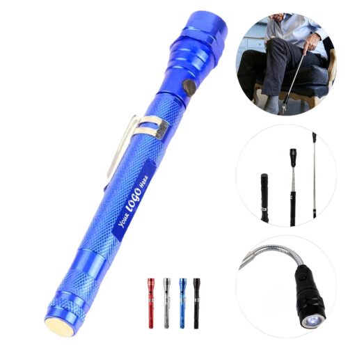 Telescopic Magnetic LED Flashlight With Pocket Clip