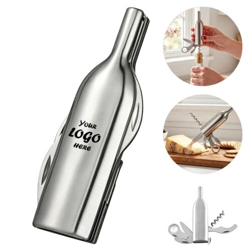 Five Function Wine Bottle Opener With Corkscrew Tools