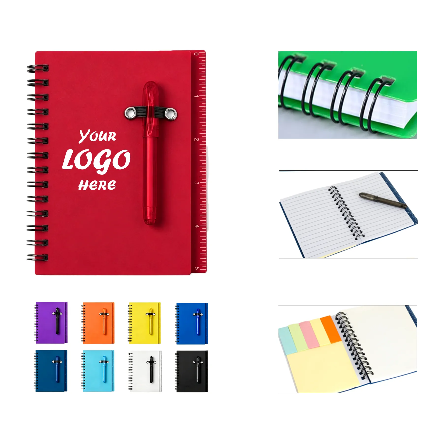 Compact Mini Notebook Set With Pen And Sticky Notes