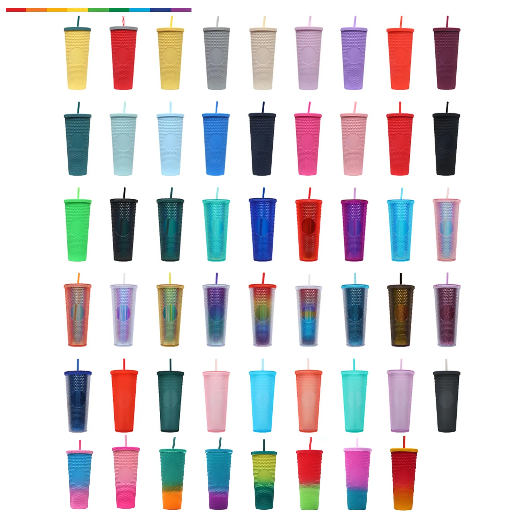 Bright 24 Oz Diamond Grip Tumbler With Straw And Lid - Image 3