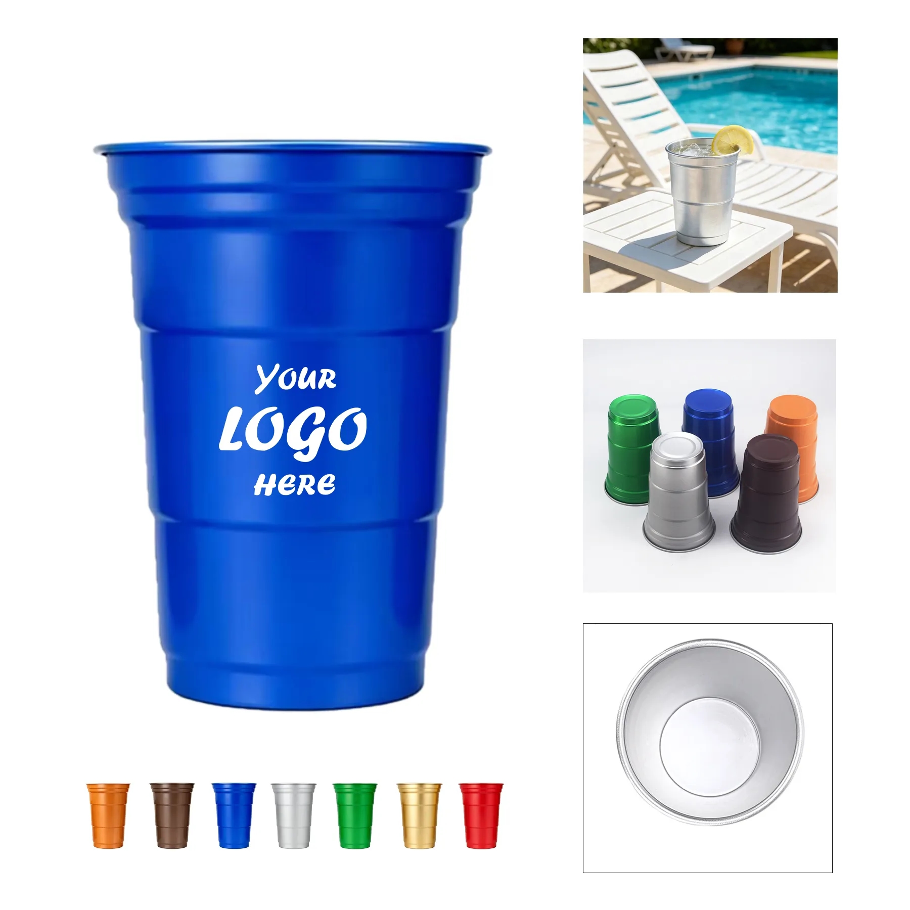 Stackable 17 Oz Aluminum Stadium Cup For Outdoor Events