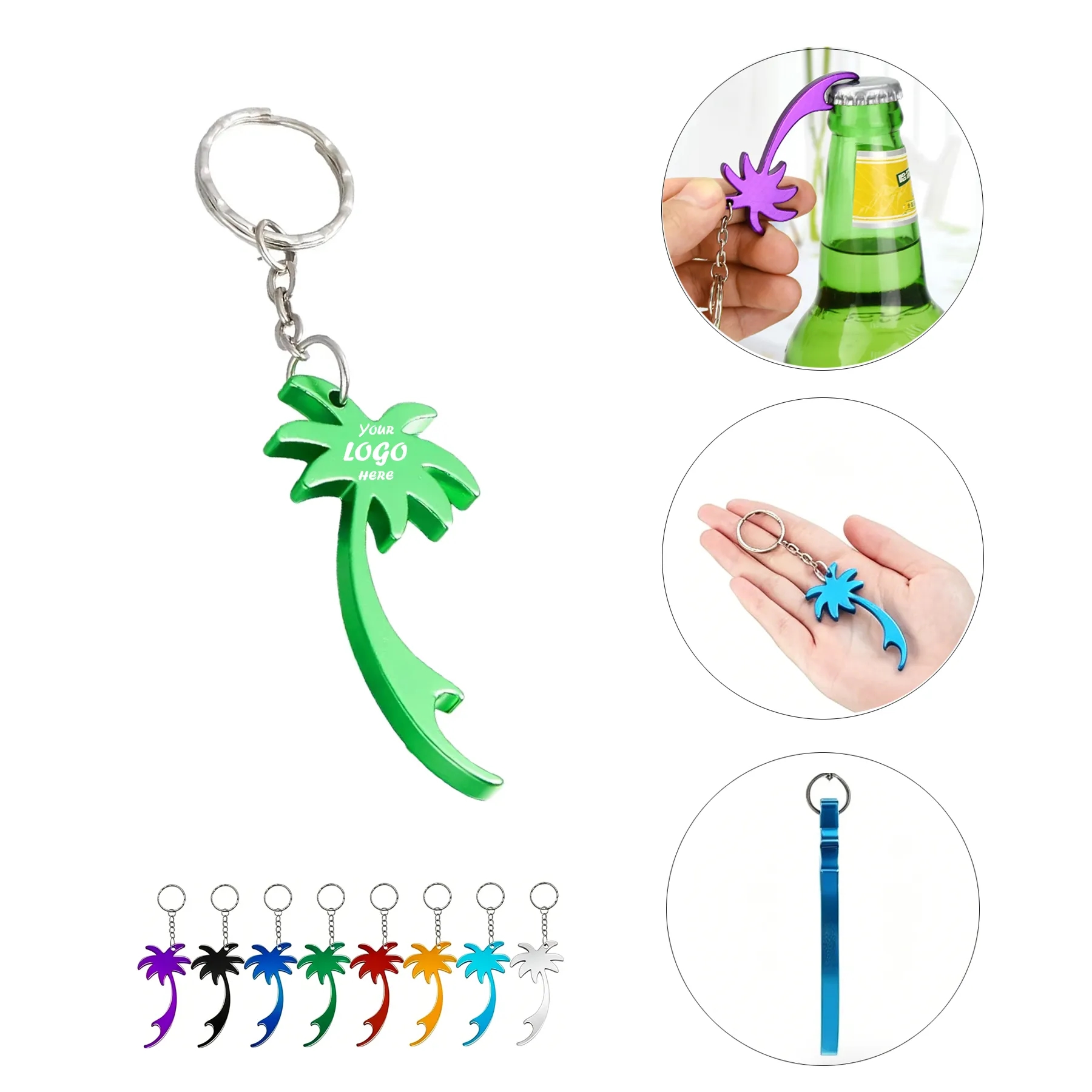 Palm Tree Aluminum Bottle Opener Keychain For Events