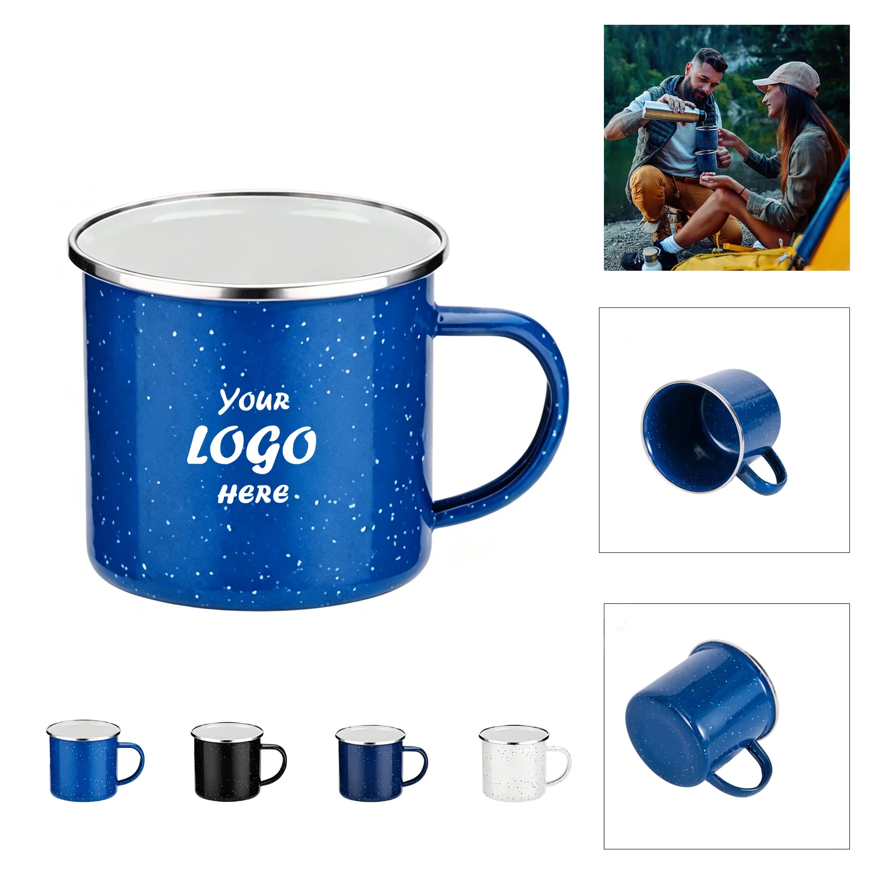 Classic 16 Oz Enamel Campfire Mug For Outdoor Events